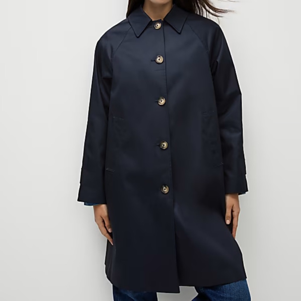 M&S Marks & Spencer navy trench car coat “sézane Clyde style” - Picture 2 of 7
